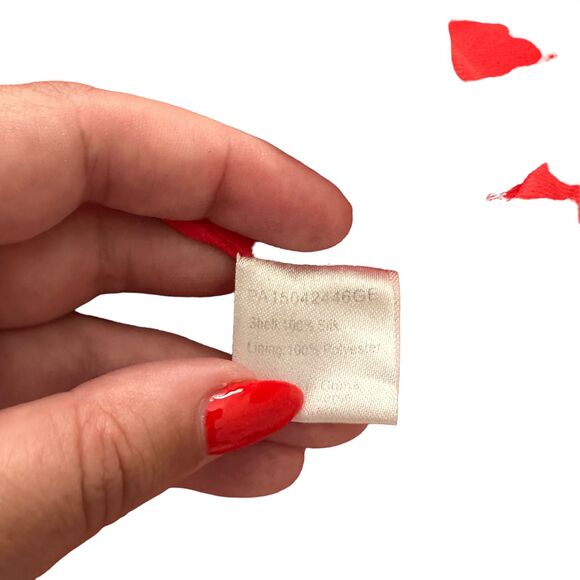 PARKER Williame‎ Silk Halter Mini Dress Red Sz Medium - Picture 5 of 5